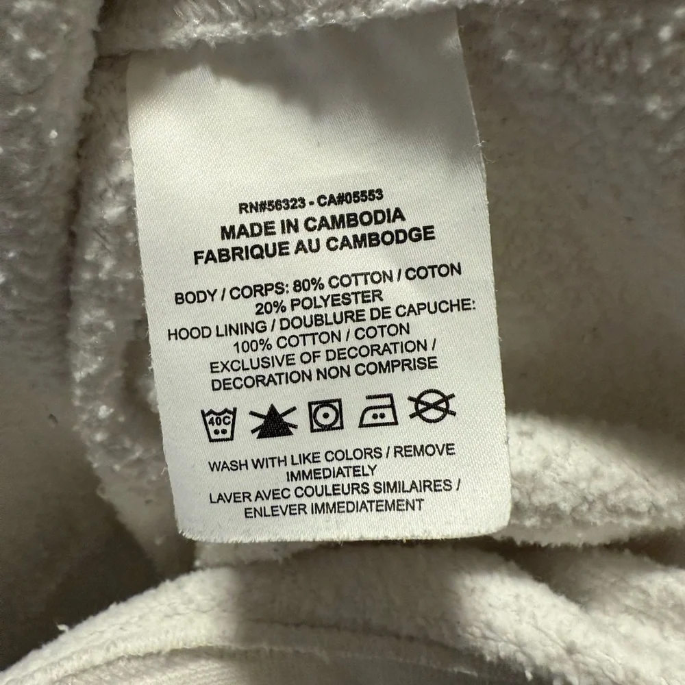 Nike White Hoodie with Black Embroidered Logo Men’s M Good Condition with Hole - Picture 9 of 11